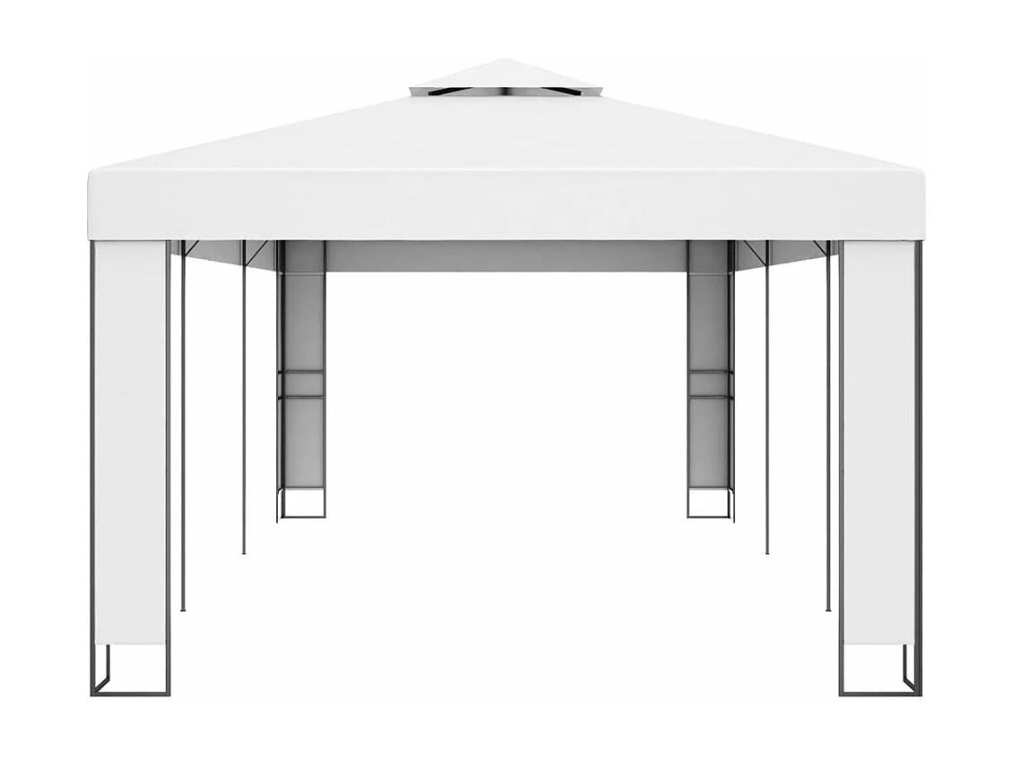 Prieel met dubbel dak 3x6 m wit