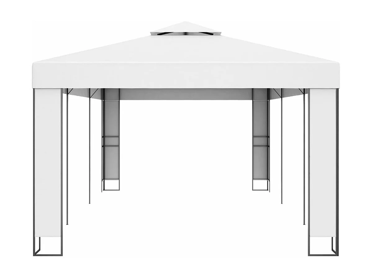 Prieel met dubbel dak 3x6 m wit