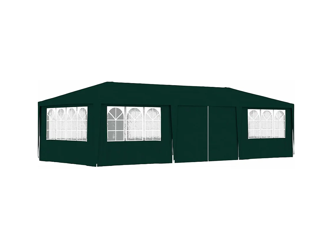 Carpa profesional para fiestas con paredes verde 90 g/m² 4x9 m