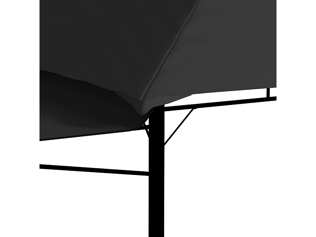 Belvédère et double toits étentus 3x3x2,75 m Anthracite 180g/m²