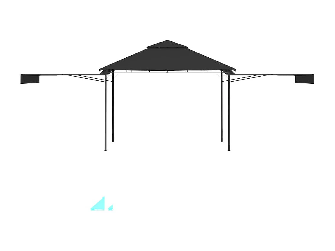 Belvédère et double toits étentus 3x3x2,75 m Anthracite 180g/m²
