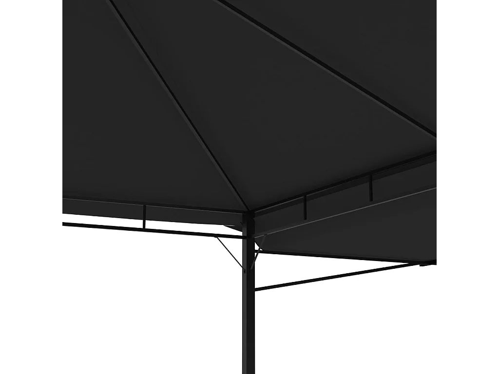 Belvédère et double toits étentus 3x3x2,75 m Anthracite 180g/m²