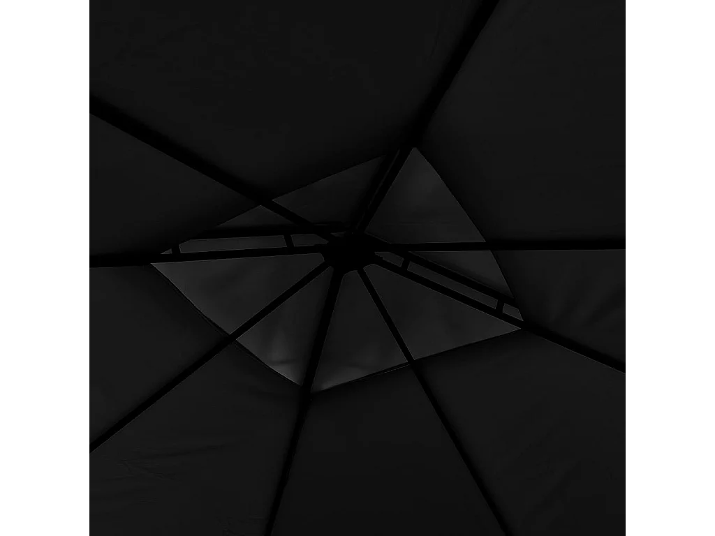 Belvédère et double toits étentus 3x3x2,75 m Anthracite 180g/m²