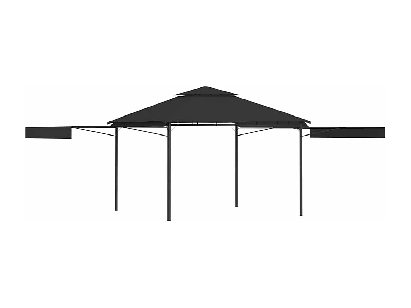 Prieel met uitschuifbare daken 180 g/m² 3x3x2,75 m antraciet