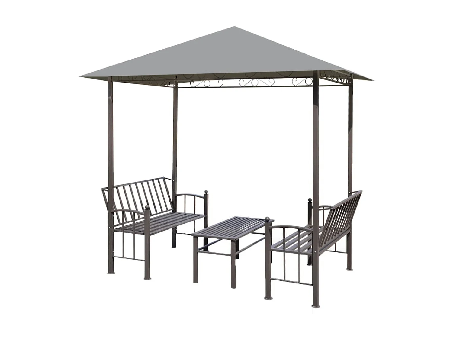 Gartenpavillon mit Tisch und Bänken 2,5x1,5x2,4 m Anthrazit