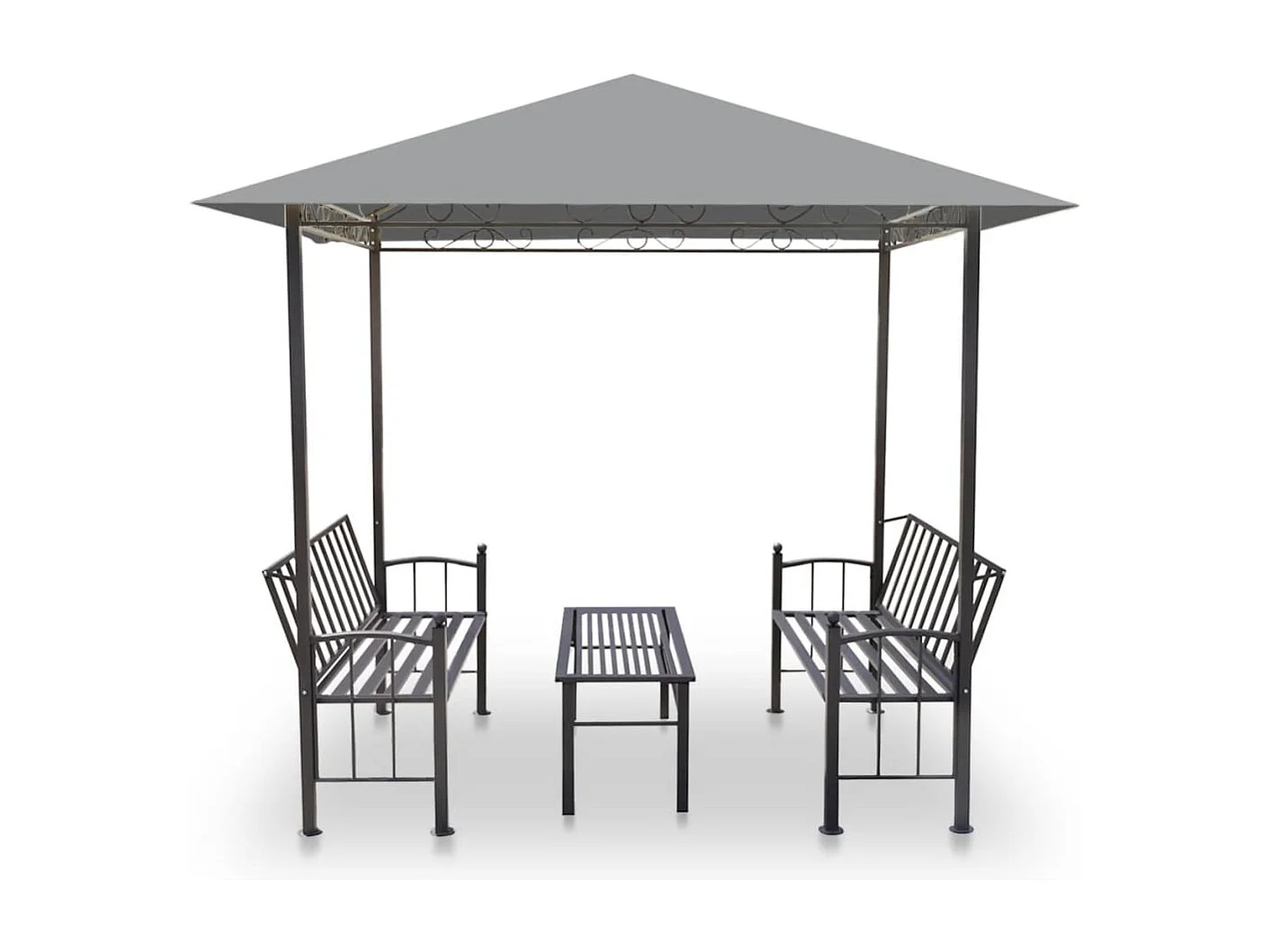 Padiglione Giardino con Tavolo e Panche 2,5x1,5x2,4m Antracite