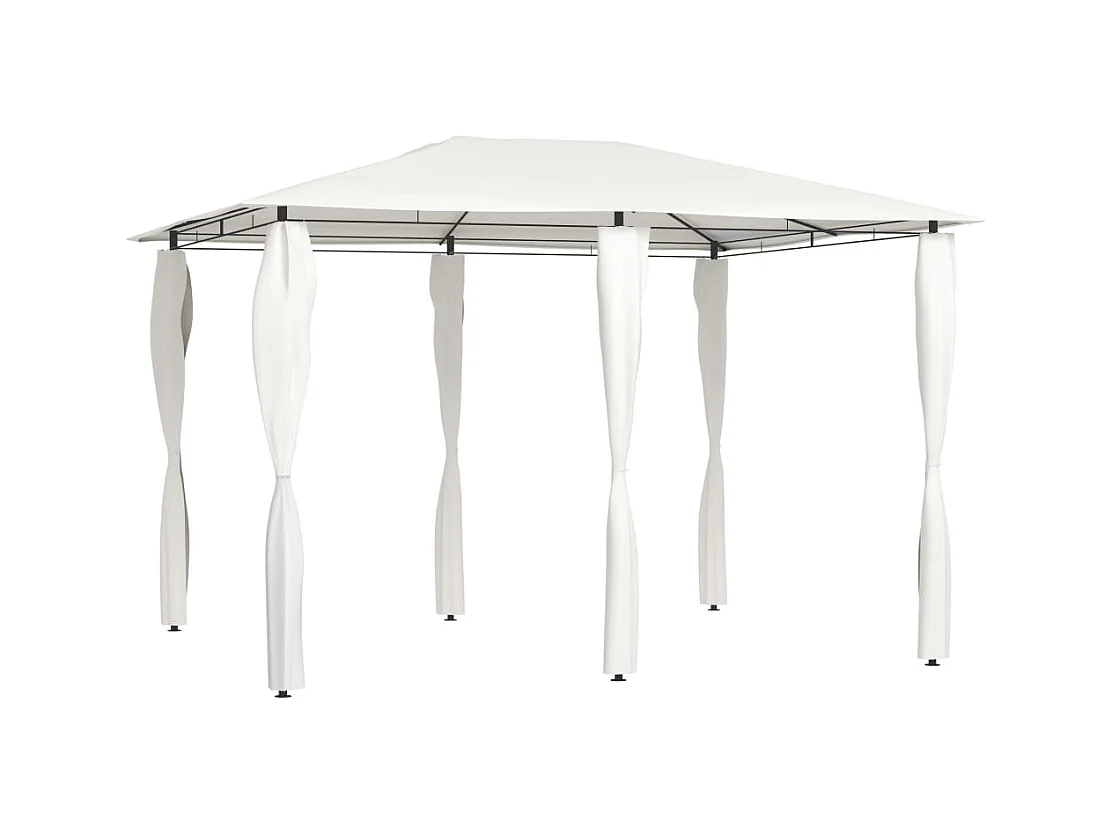 Cenador con cubiertas de postes crema 3x4x2,6 m 160 g/m²
