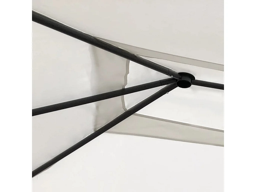 Belvédère avec revêtement de poteaux 3x4x2,6 m Crème 160 g/m²