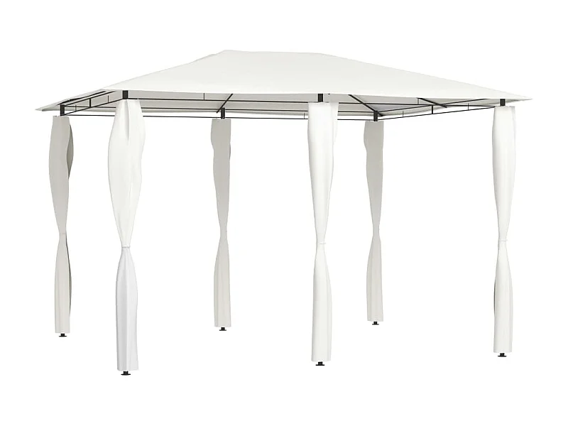 Belvédère avec revêtement de poteaux 3x4x2,6 m Crème 160 g/m²