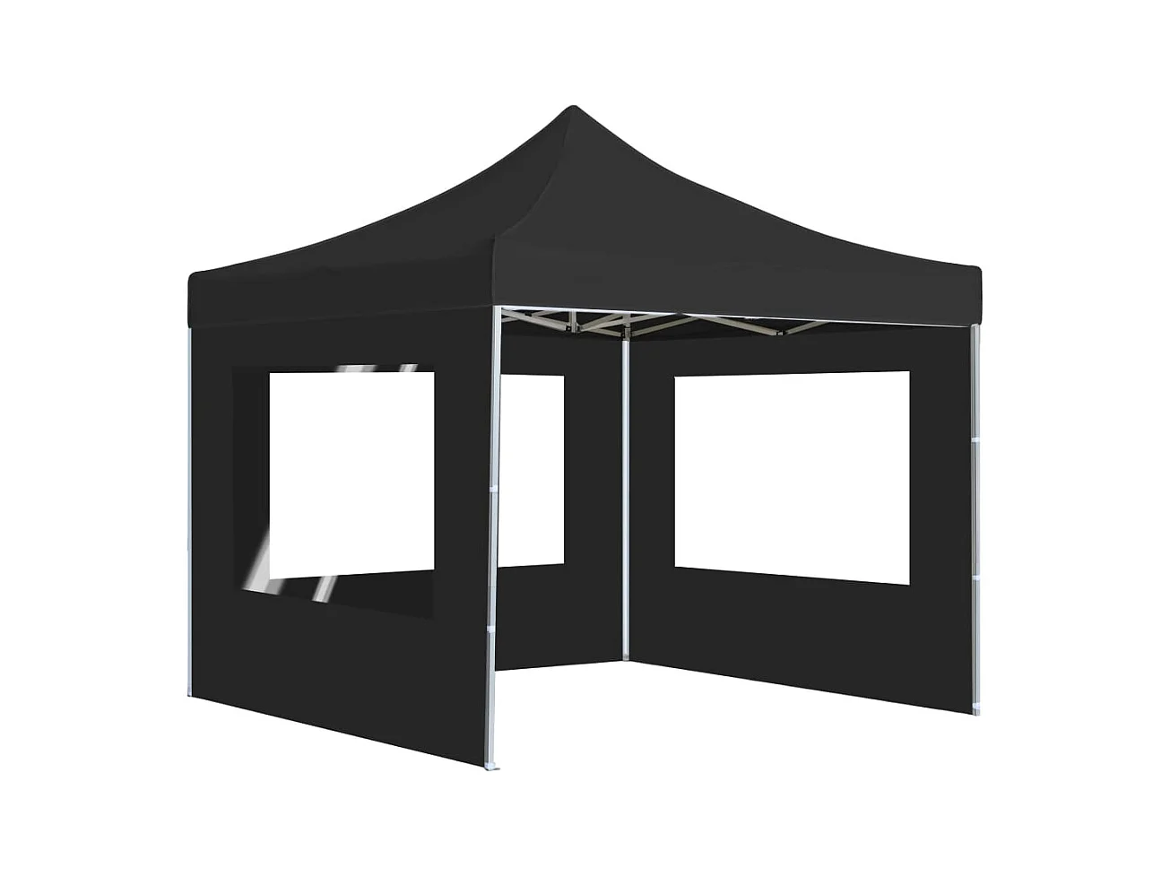 Carpa plegable profesional con paredes aluminio gris 2x2 m