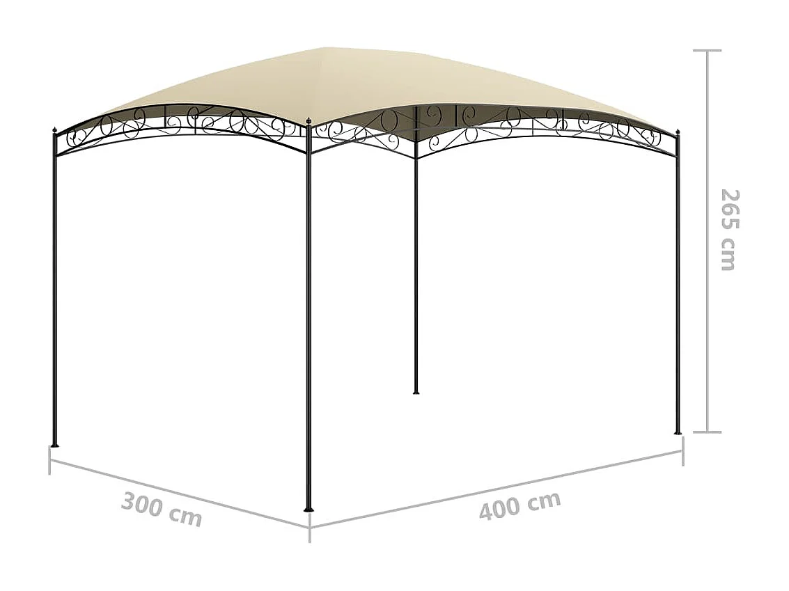Belvédère 3x4x2,65 m Crème 180 g/m²