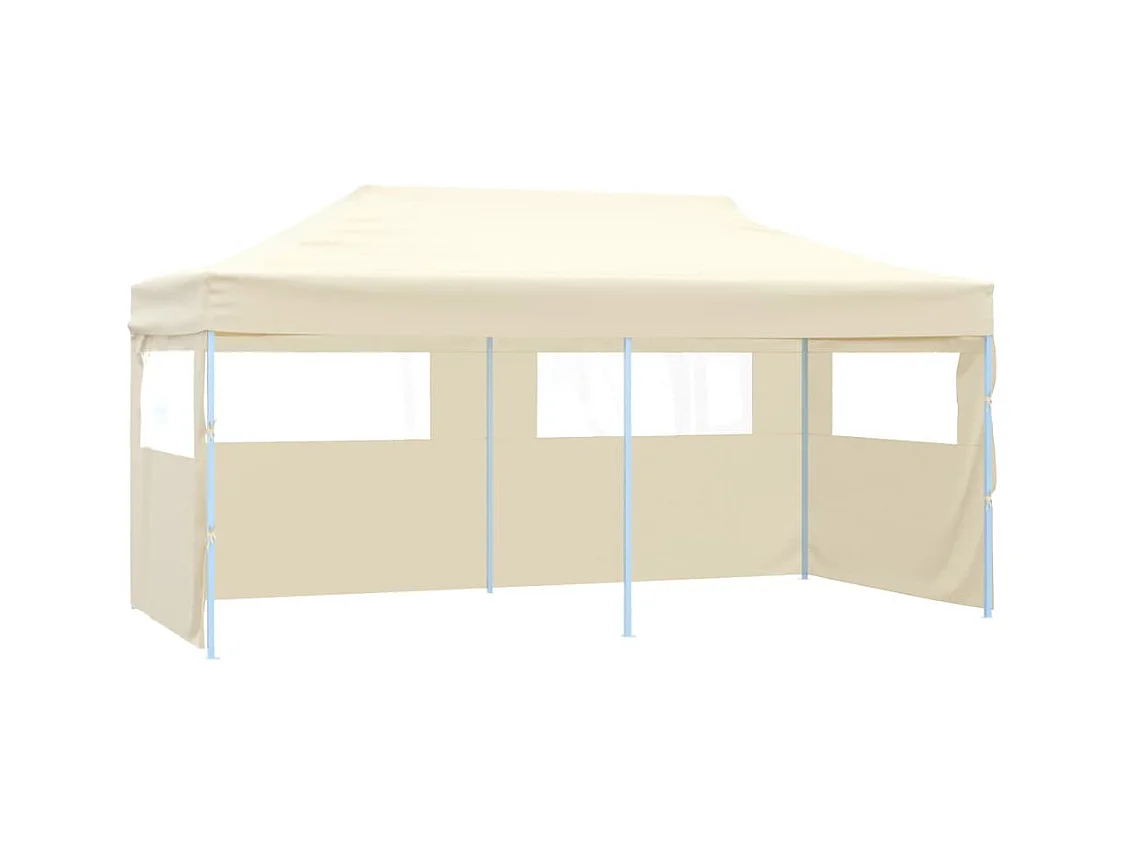Tente de réception pliable crème 3 x 6 m