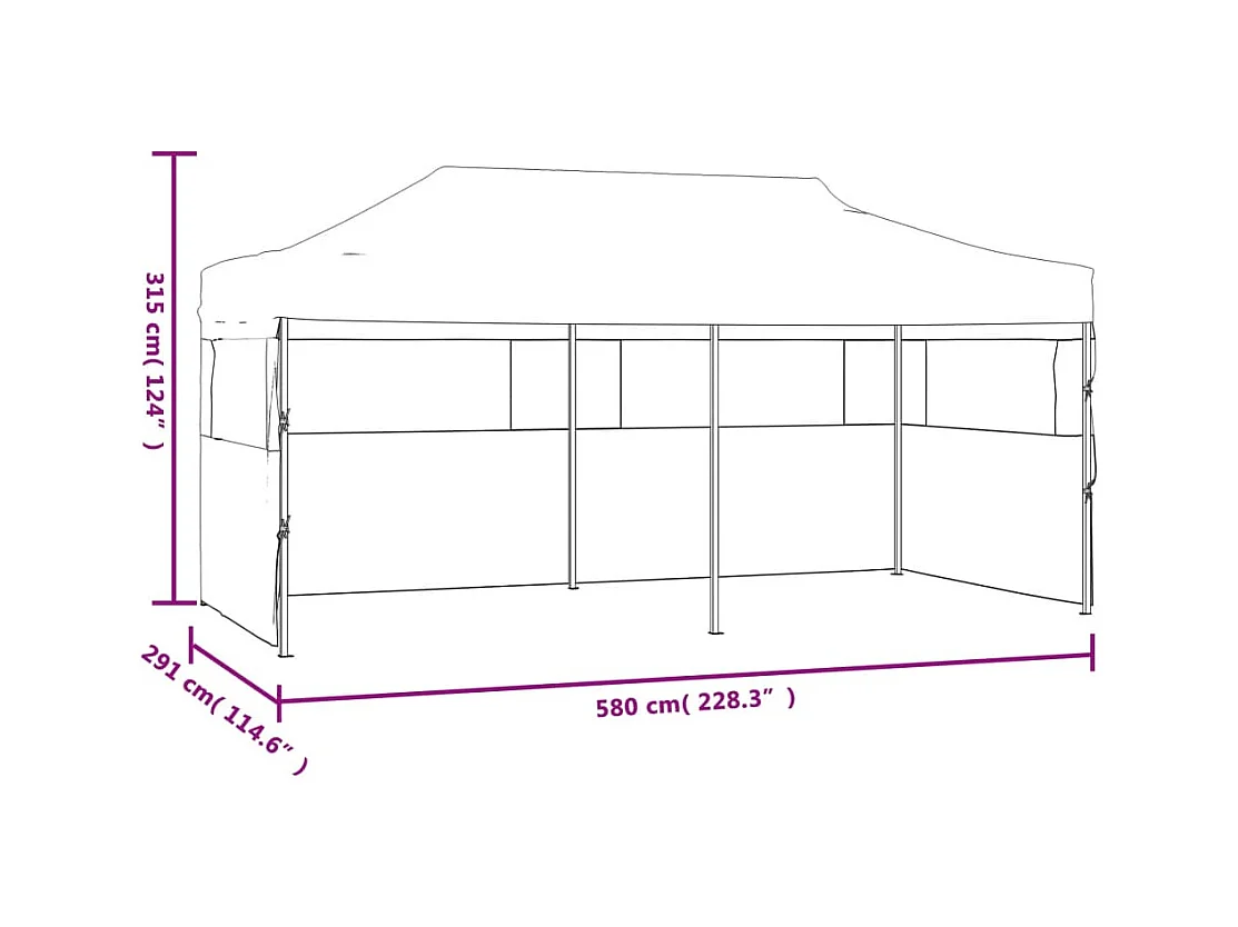 Tente de réception pliable crème 3 x 6 m