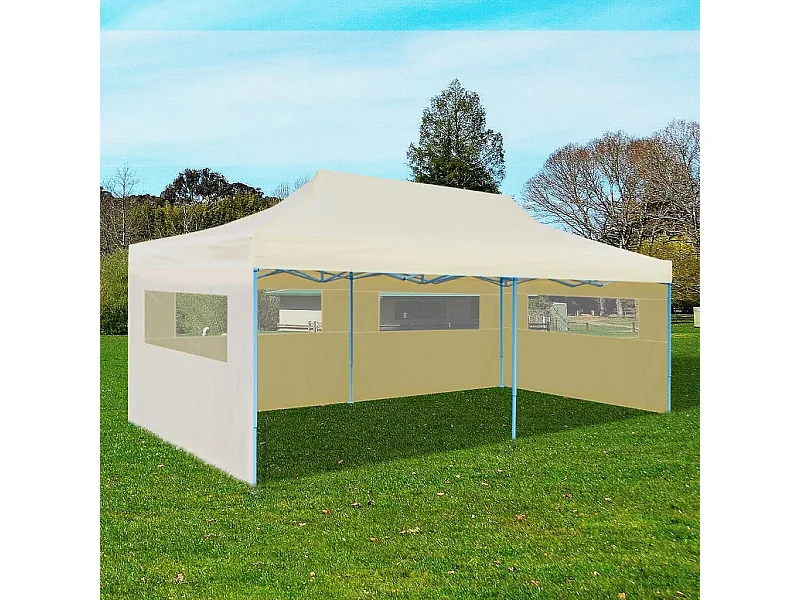 Partytent pop-up inklapbaar 3x6 m crème