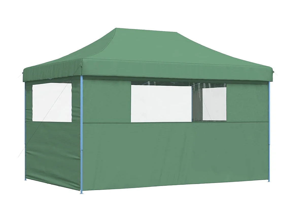 Tienda de fiesta plegable Pop-Up con 3 paredes laterales verde