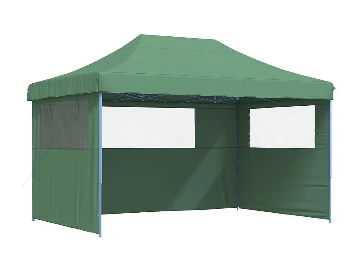 Tente de réception pliable escamotable 3 parois latérales vert