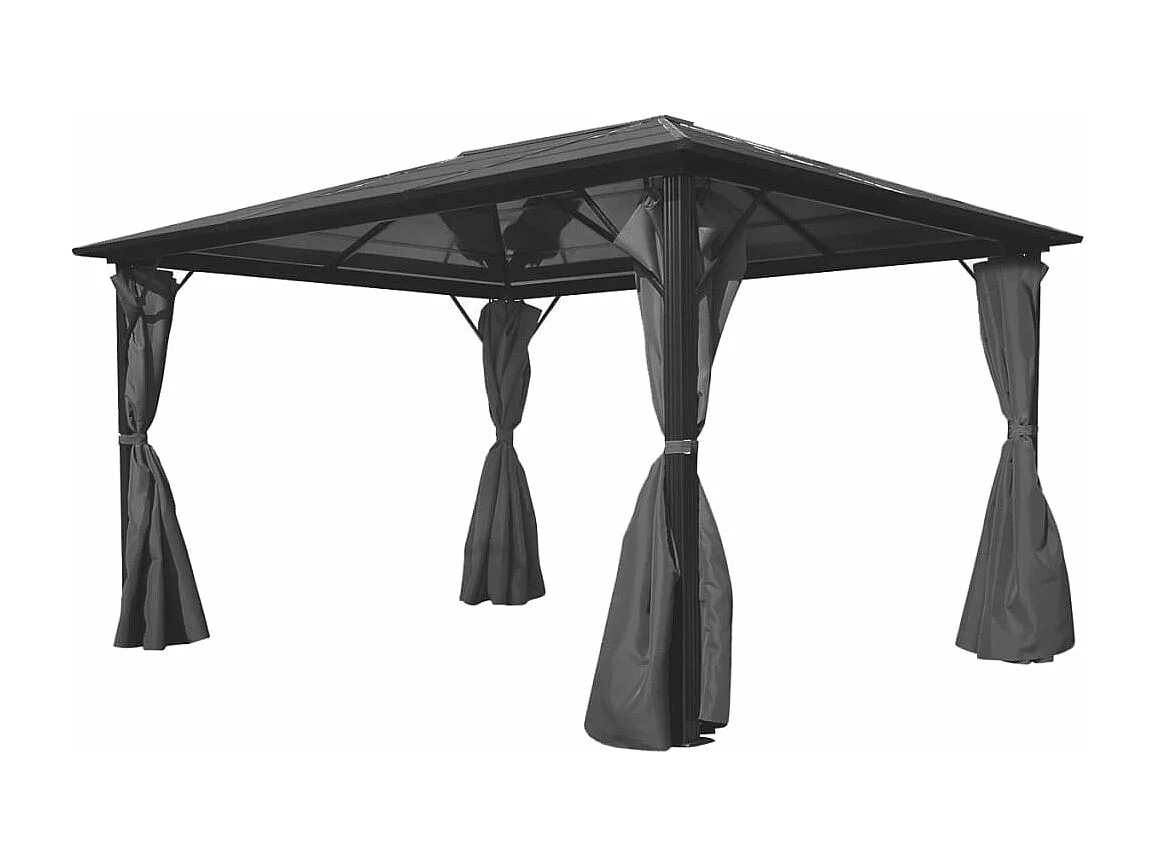 Gazebo con Tenda Antracite in Alluminio 400x300 cm