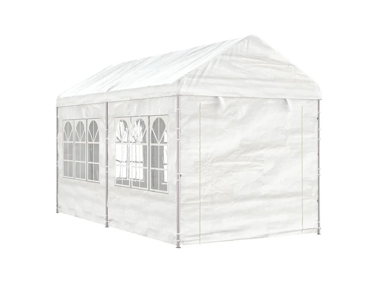 Belvédère avec toit blanc 4,46x2,28x2,69 m polyéthylène