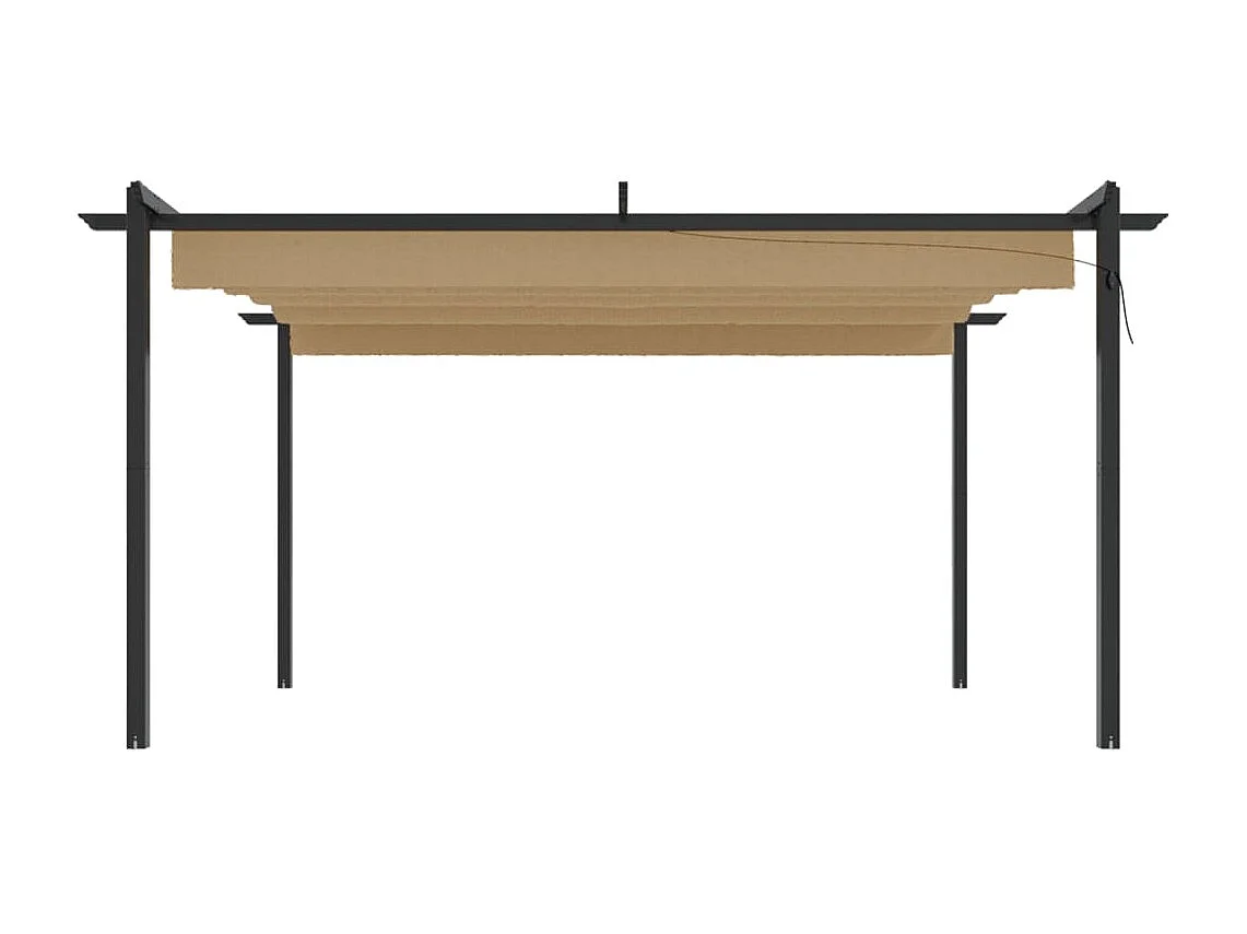 Tonnelle de jardin avec toit rétractable 4x3 m Taupe