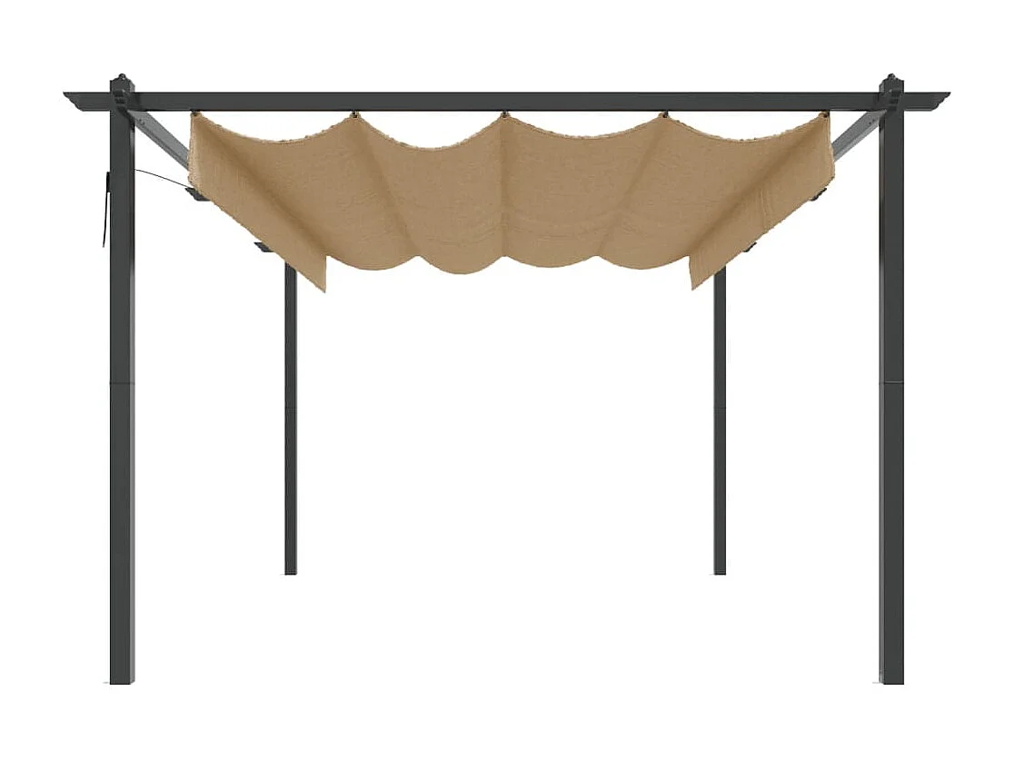 Pergola da Giardino con Tetto Retrattile 4x3 m Tortora
