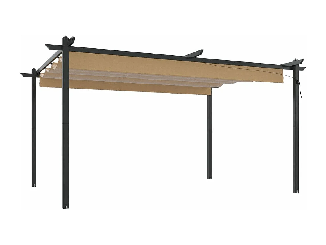 Pergola da Giardino con Tetto Retrattile 4x3 m Tortora