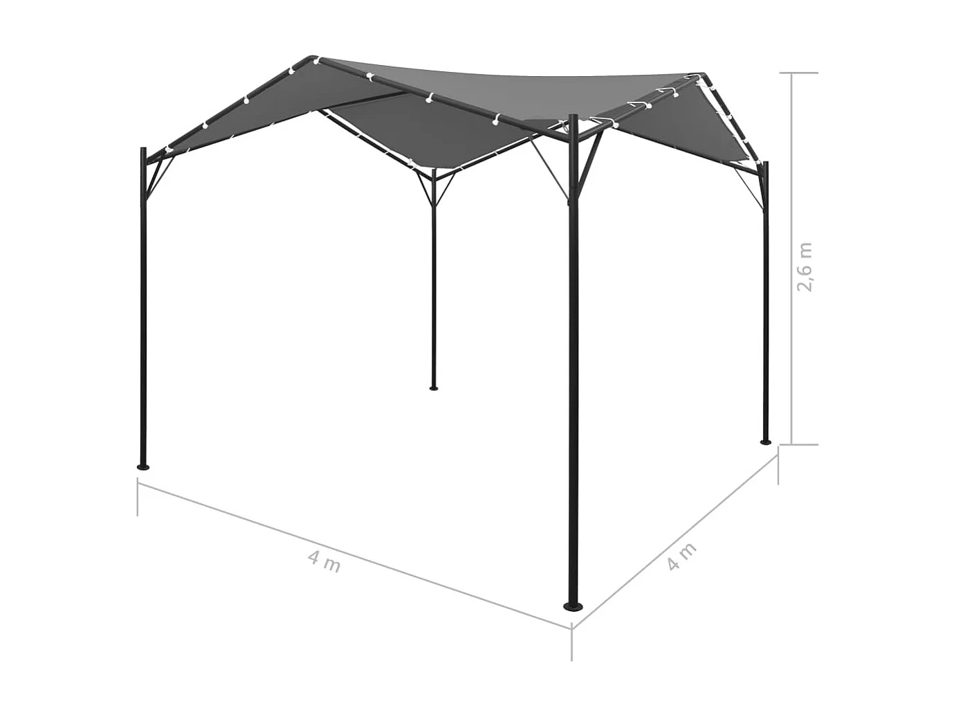 Tonnelle 4 x 4 m Anthracite
