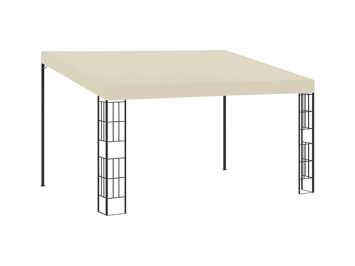 Wandpavillon 3 x 4 m, cremefarbener Stoff