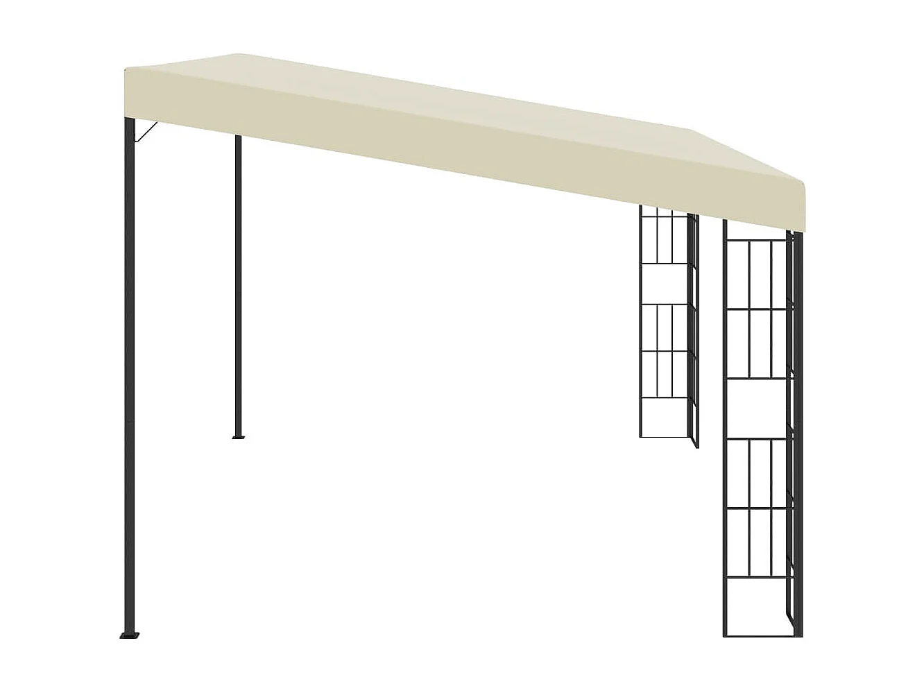 Wandpavillon 3 x 4 m, cremefarbener Stoff