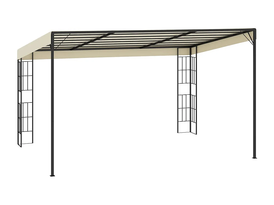 Wandpavillon 3 x 4 m, cremefarbener Stoff