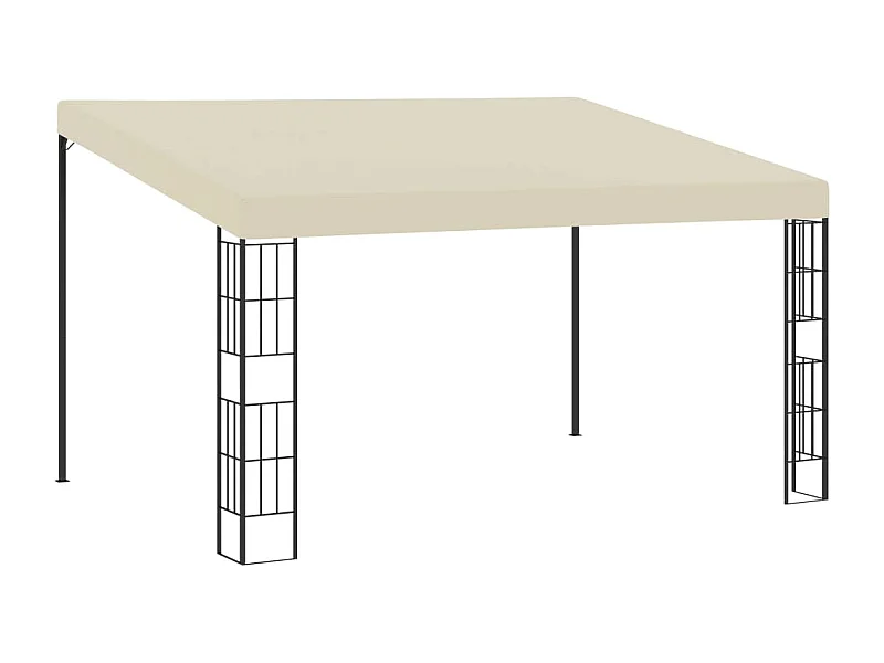 Wandpavillon 3 x 4 m, cremefarbener Stoff