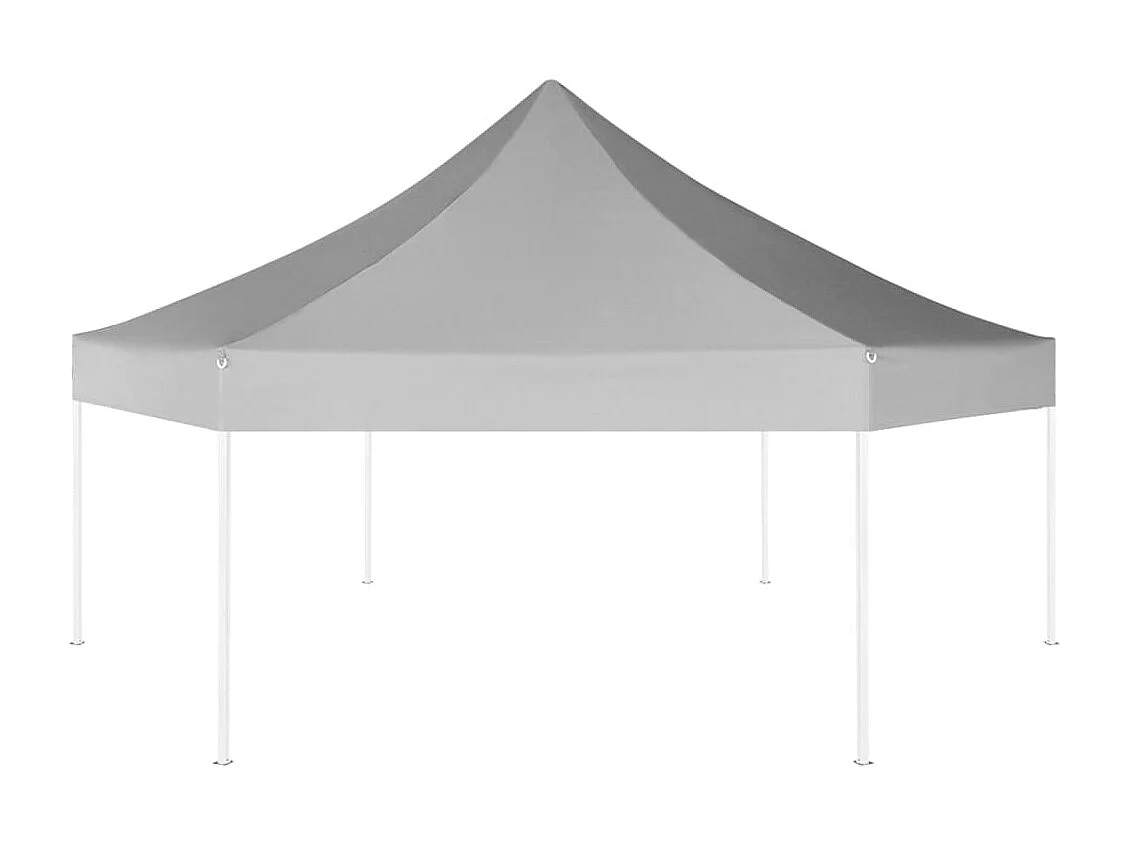 Gazebo Pieghevole Esagonale Pop-Up Grigio 3,6x3,1 m