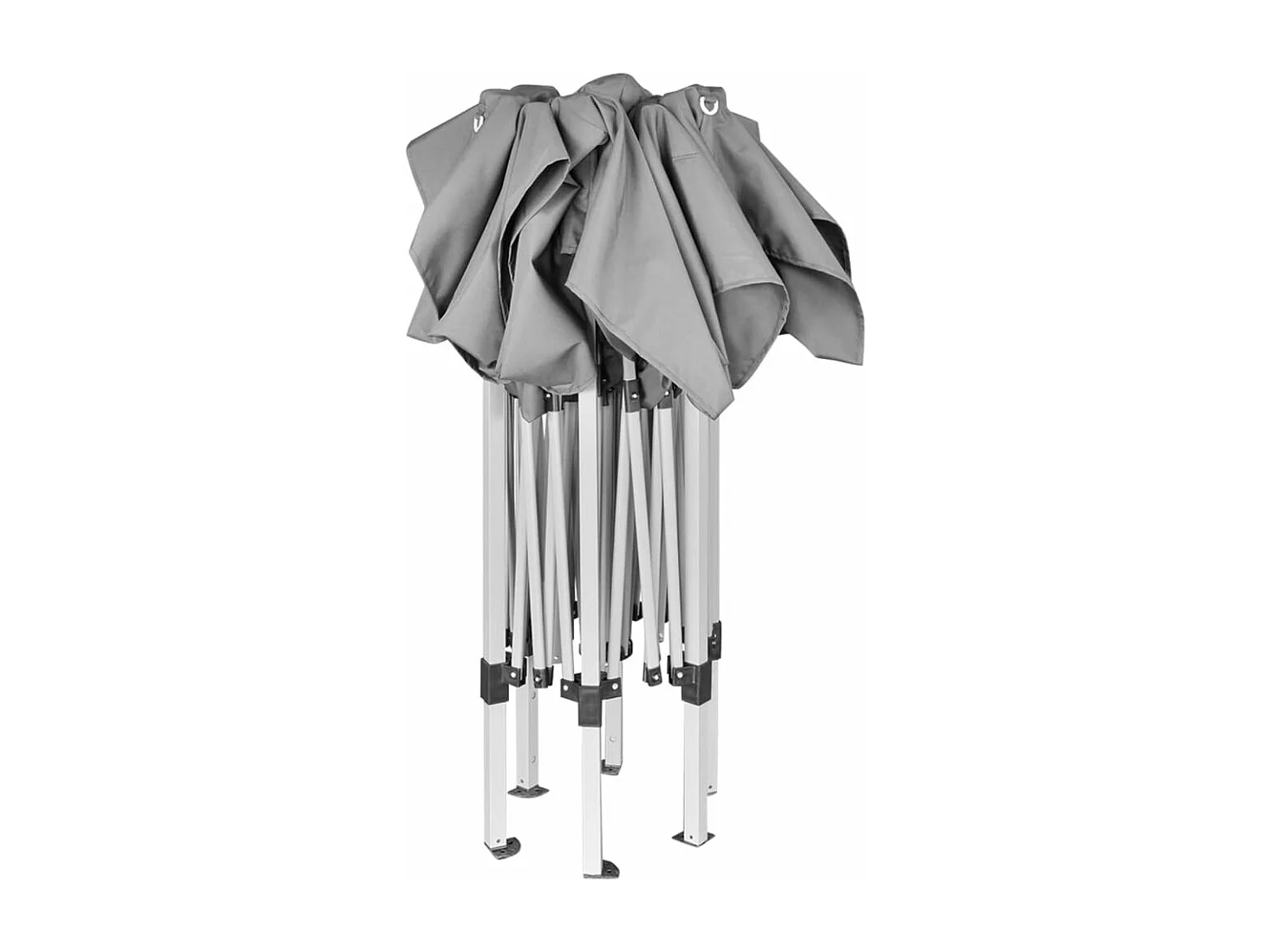 Gazebo Pieghevole Esagonale Pop-Up Grigio 3,6x3,1 m