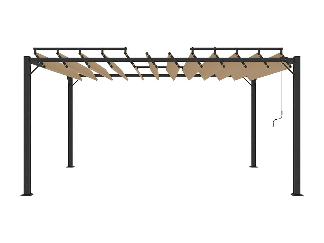 Tonnelle avec toit à persienne 3x4 m Taupe Tissu et aluminium