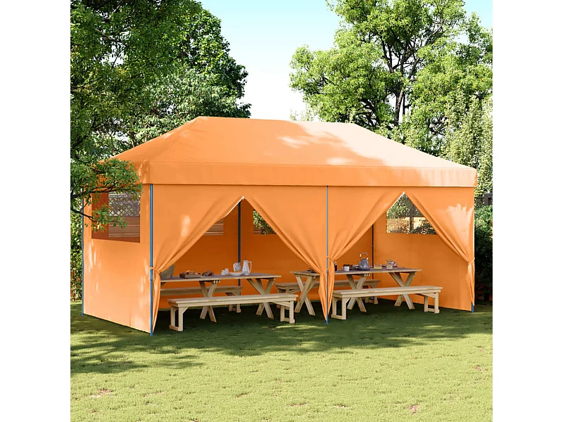 Tienda de fiesta plegable Pop-Up 4 paredes laterales naranja