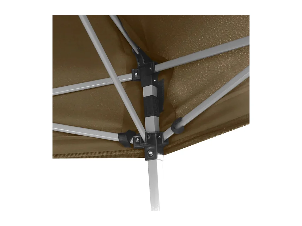 Carpa desmontable hexagonal paredes gris taupe 3,6x3,1m 220g/m²