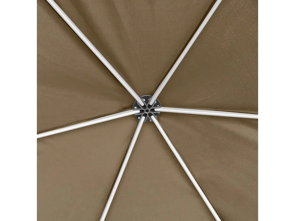 Carpa desmontable hexagonal paredes gris taupe 3,6x3,1m 220g/m²