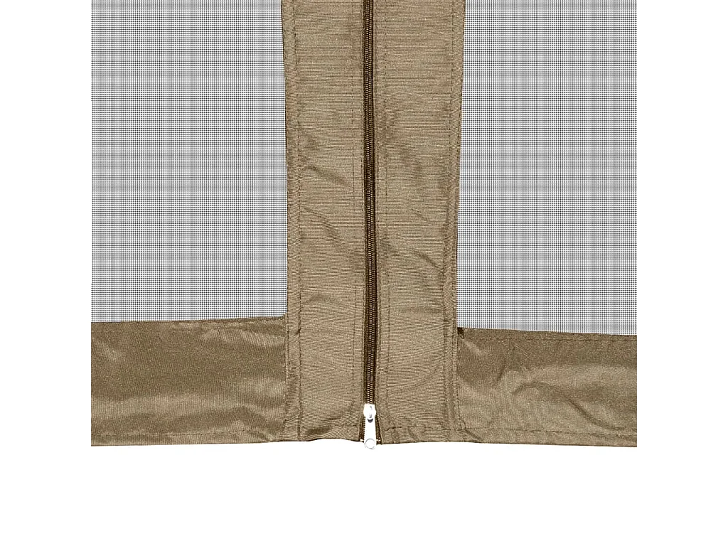 Carpa desmontable hexagonal paredes gris taupe 3,6x3,1m 220g/m²