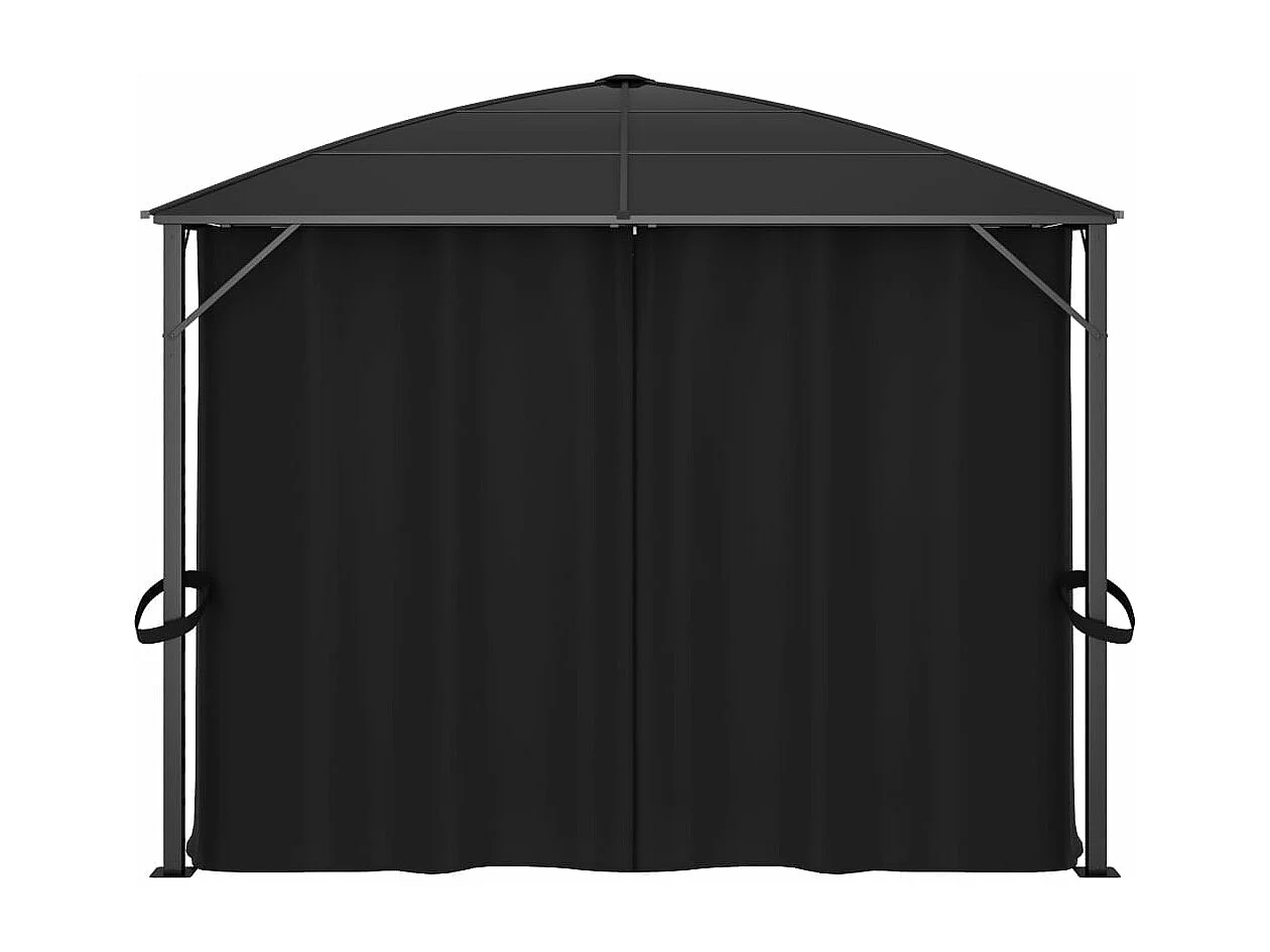 Tonnelle avec rideaux 400x300x265 cm Anthracite