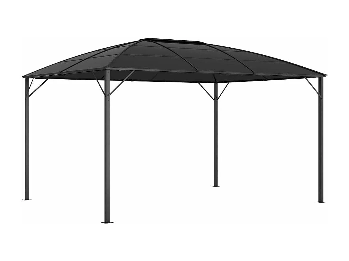 Tonnelle avec rideaux 400x300x265 cm Anthracite