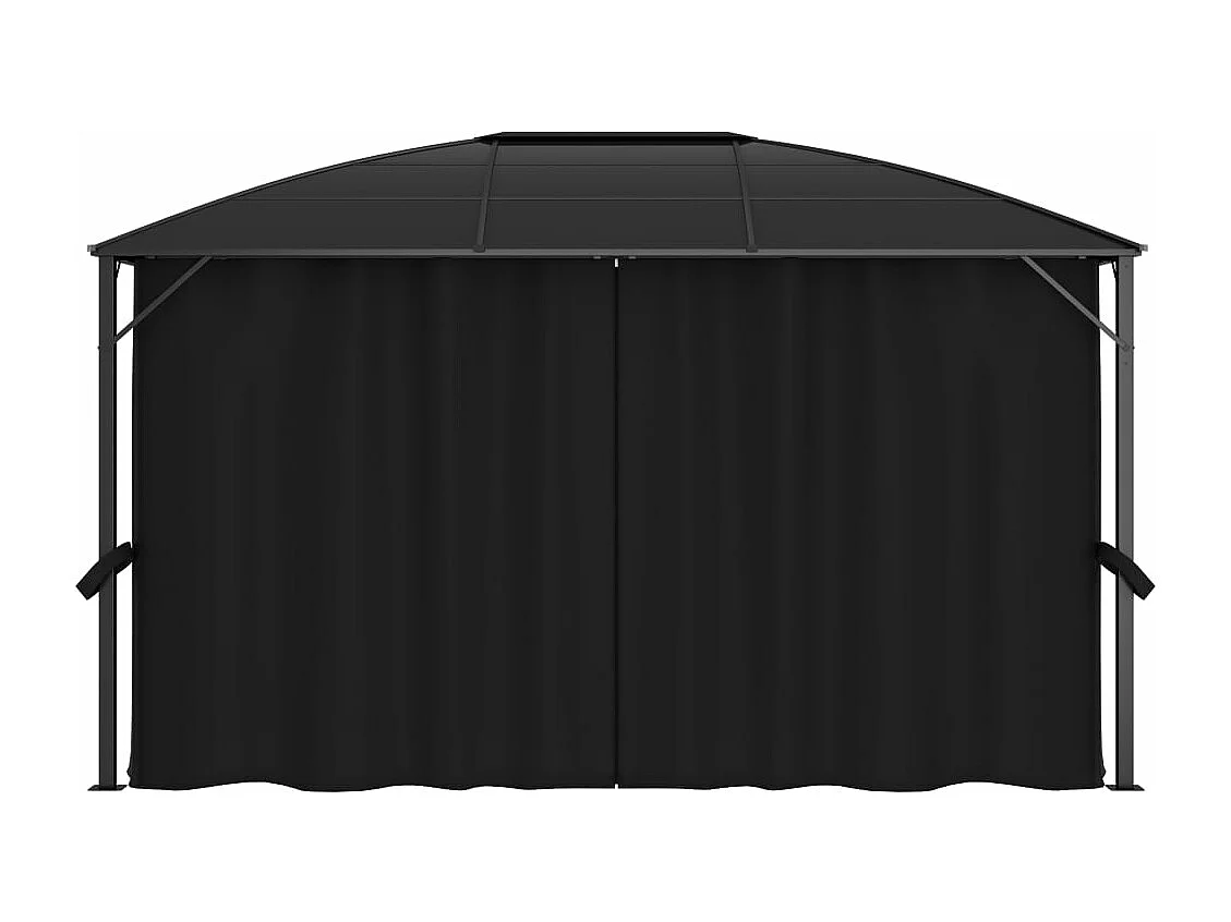 Tonnelle avec rideaux 400x300x265 cm Anthracite