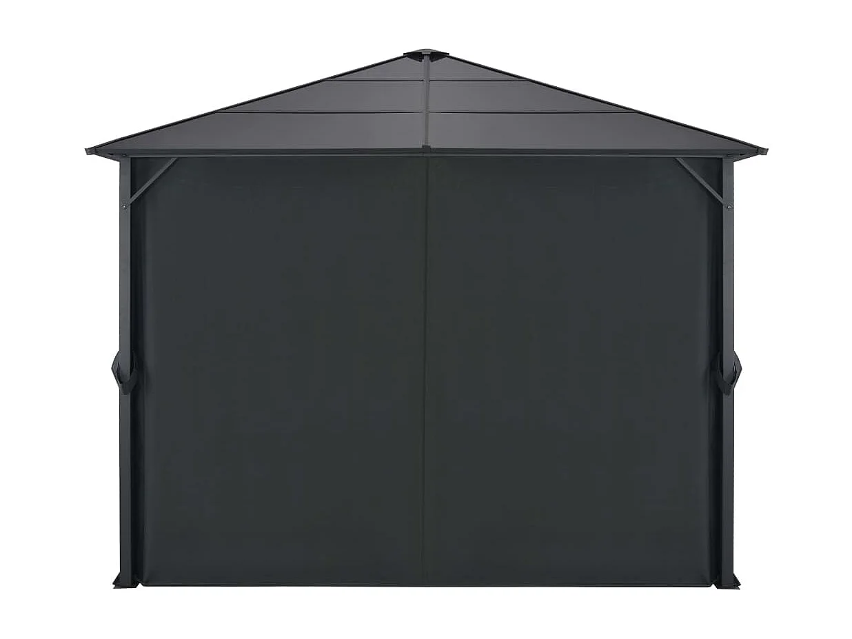 Tonnelle avec rideau Aluminium 3x3 m Noir