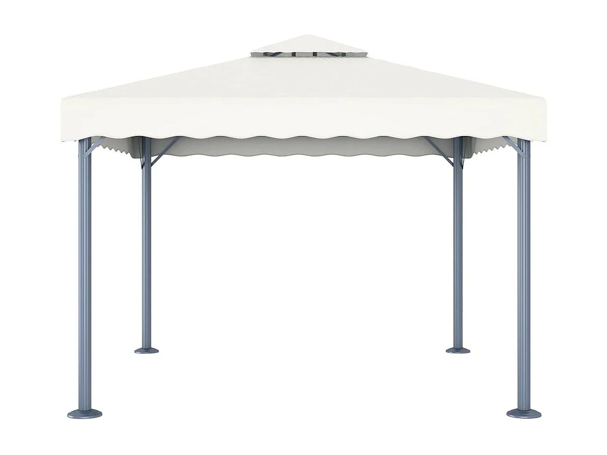 Tonnelle avec guirlande lumineuse LED 300x300cm Crème Aluminium