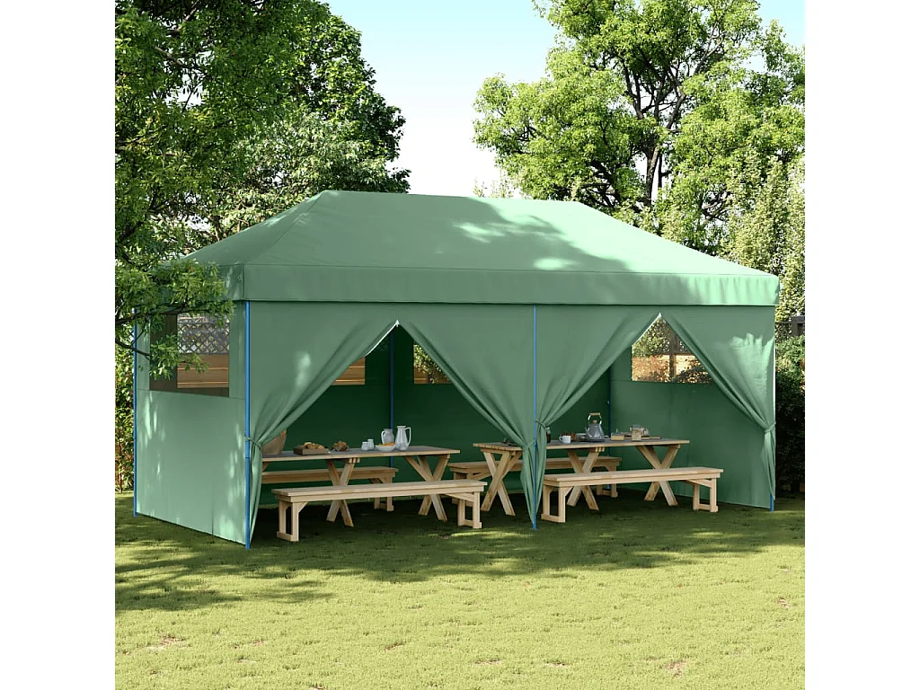 Tendone per Feste Pieghevole Pop-Up con 4 Pareti Verde