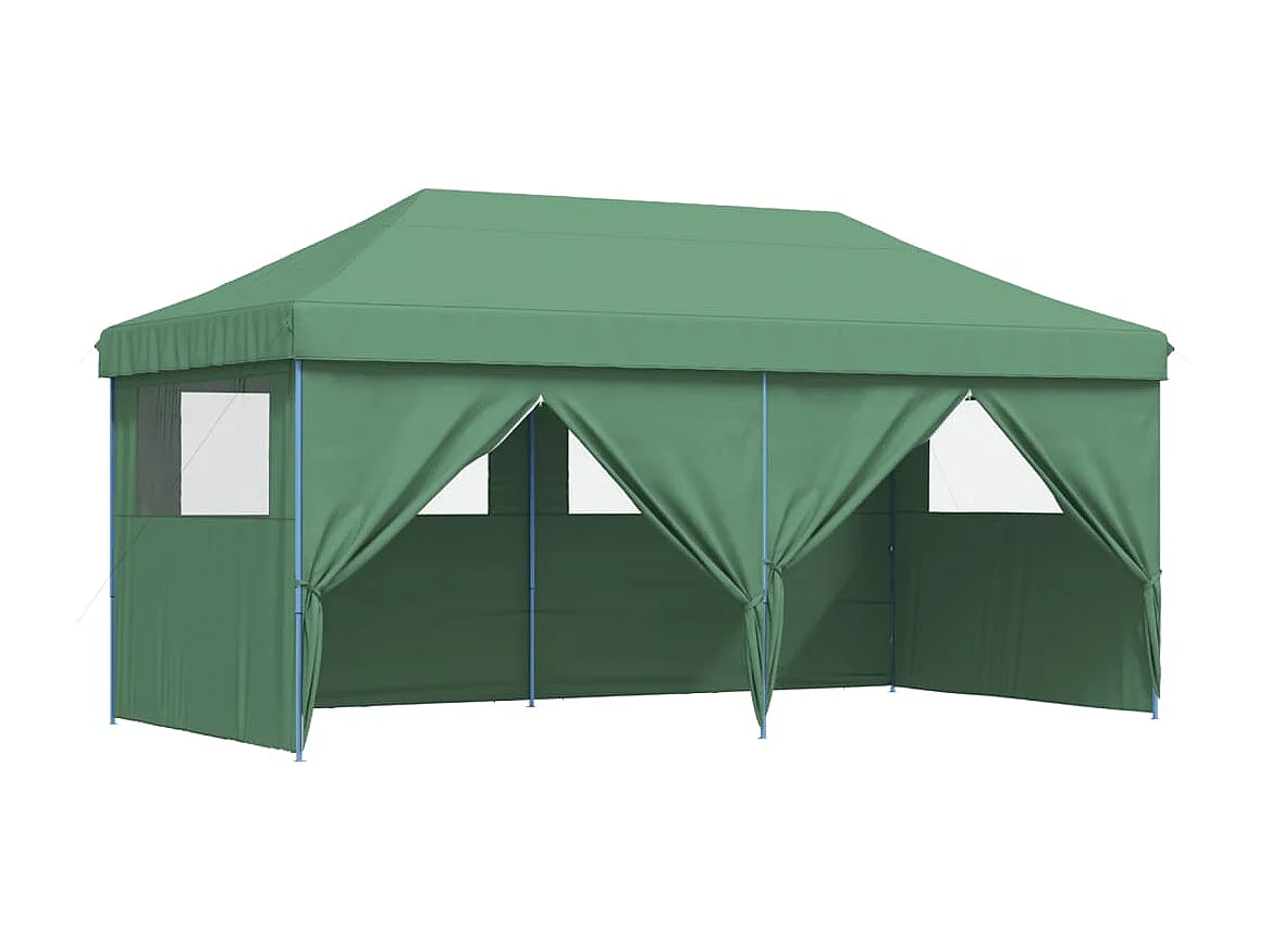 Tente de réception pliable escamotable 4 parois latérales vert