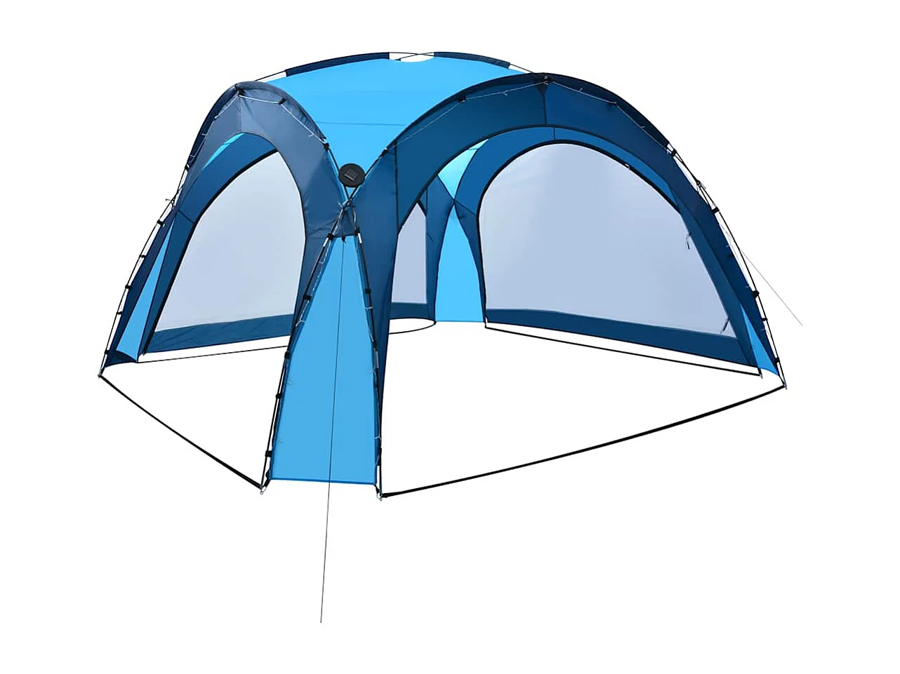 Carpa de fiesta con LED y 4 paredes laterales azul 3,6x3,6x2,3m