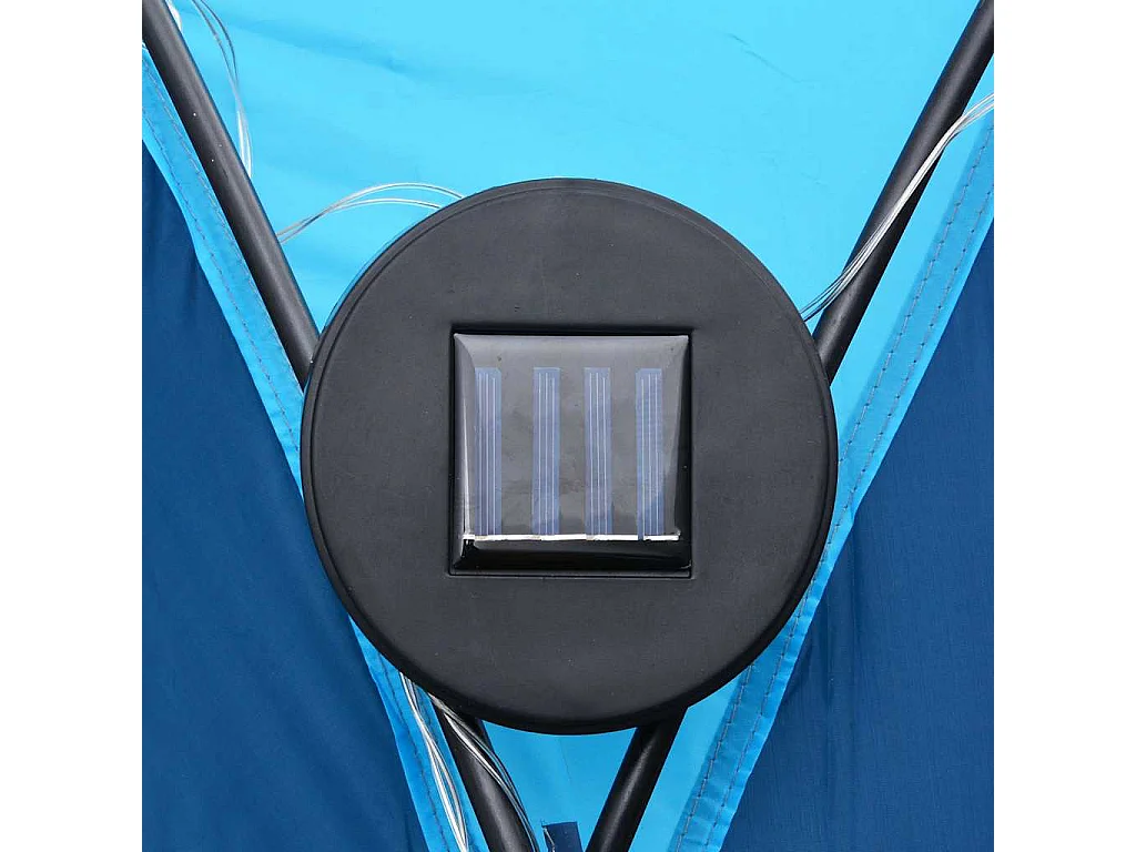 Carpa de fiesta con LED y 4 paredes laterales azul 3,6x3,6x2,3m