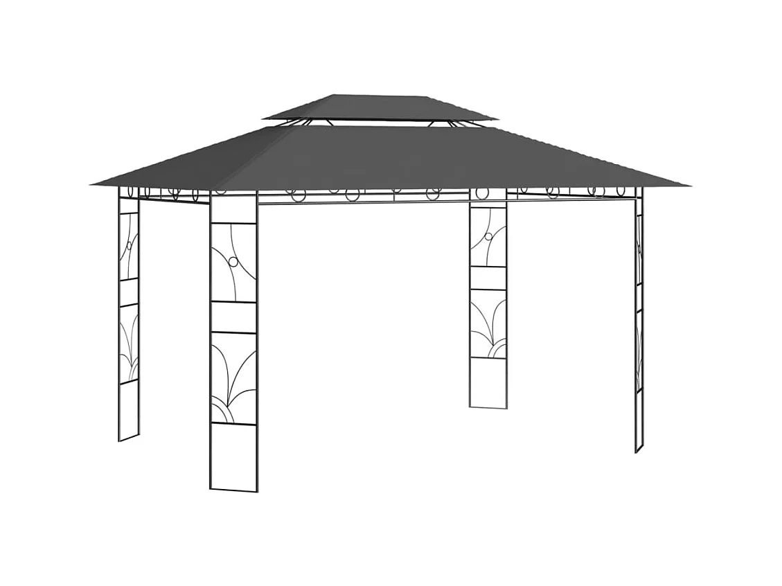 Gazebo 4x3x2,7 m Antracite 160 g/m²