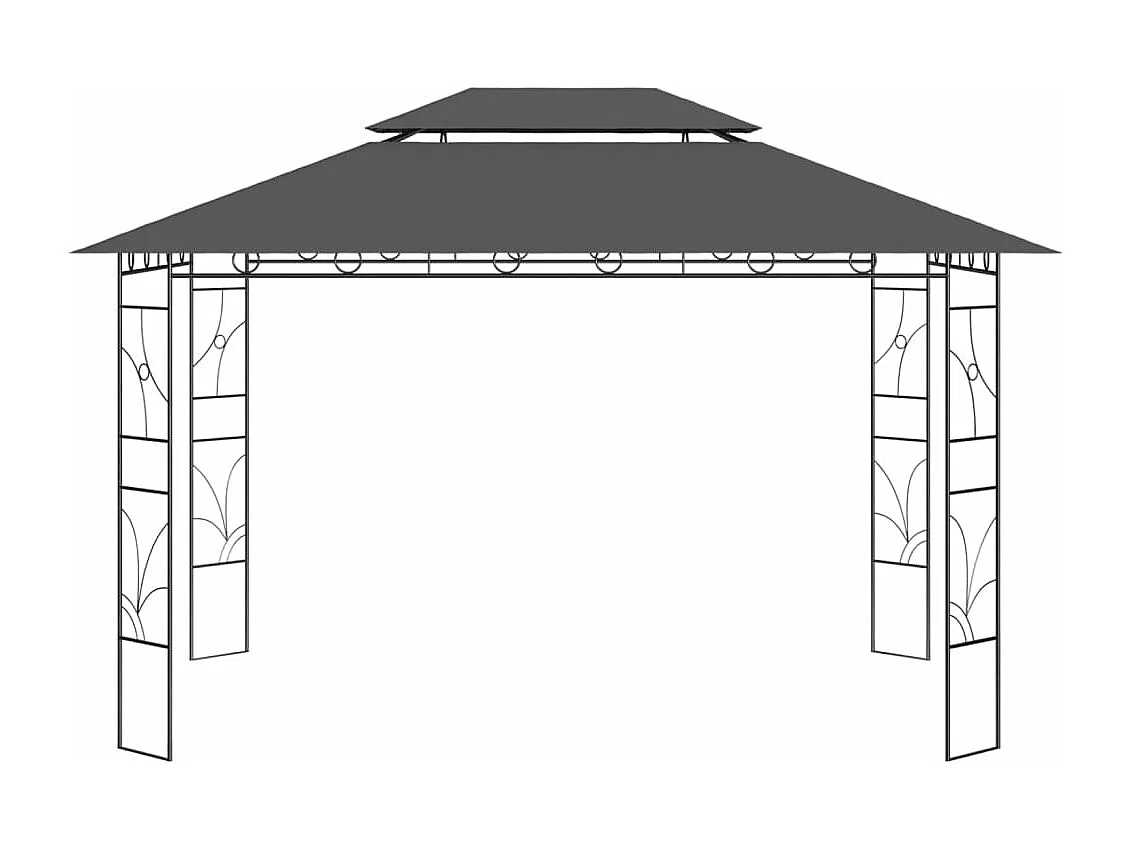 Prieel 160 g/m² 4x3x2,7 m antracietkleurig