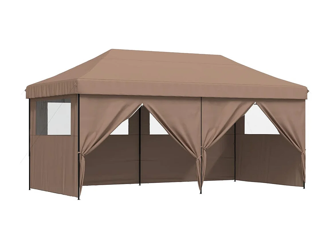 Tendone per Feste Pieghevole Pop-Up con 4 Pareti Marrone