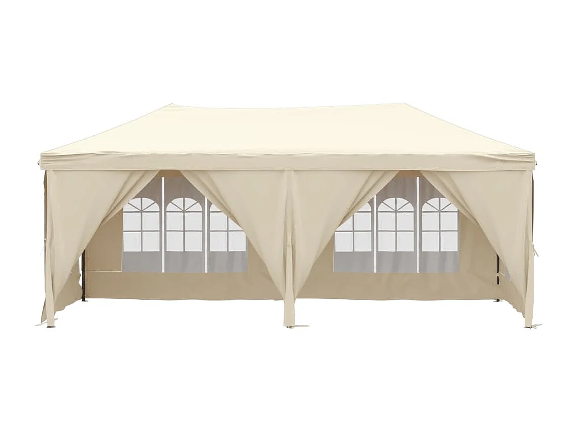 Tente de réception pliable avec parois Crème 3x6 m